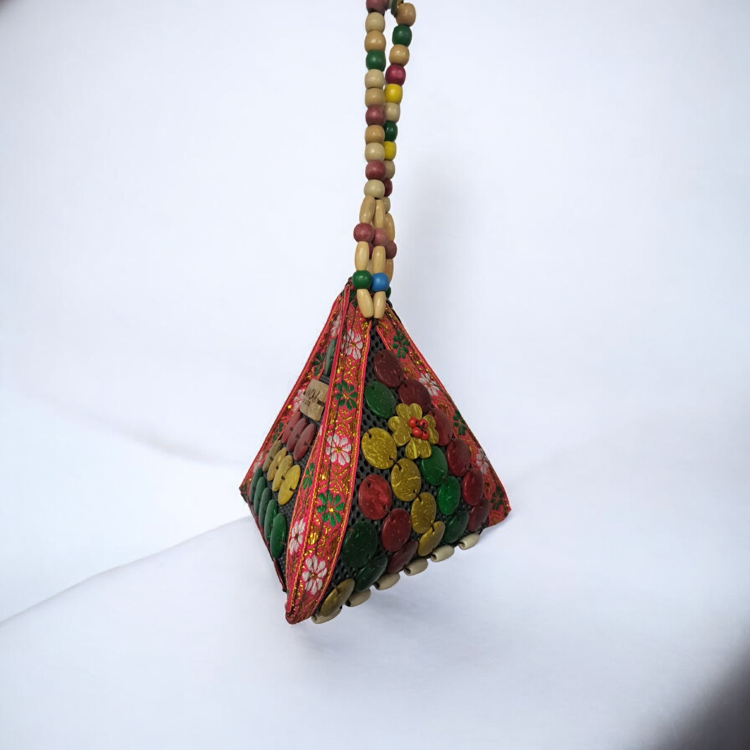 Handmade Jamaican beaded mini pouch